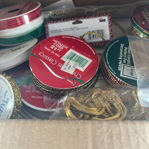 Christmas Craft Supply Bundle With Metallic Cord Gift Tags & Angel Decor